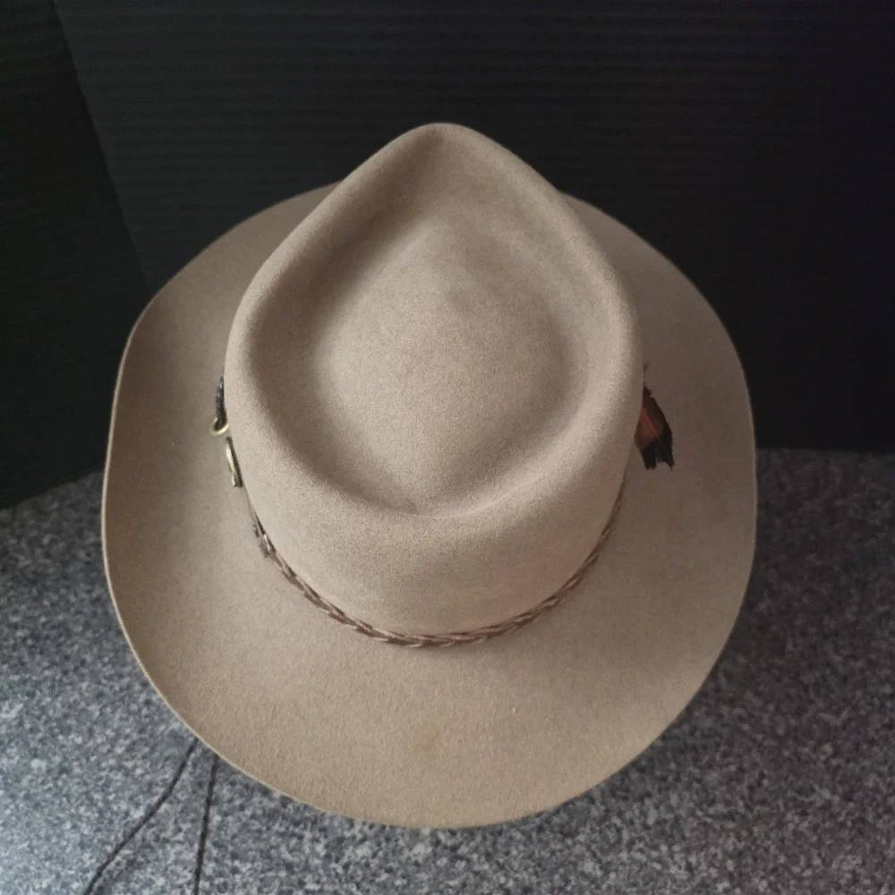 Vintage Akubra Western Australian Stockman Hat Brown Felt Mens Size 58 Outback